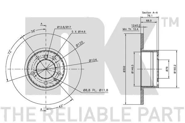 Handler.Part Brake disc NK 311518 3