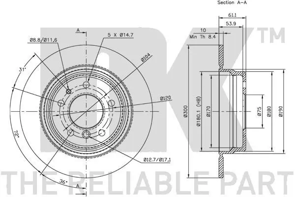 Handler.Part Brake disc NK 311520 3