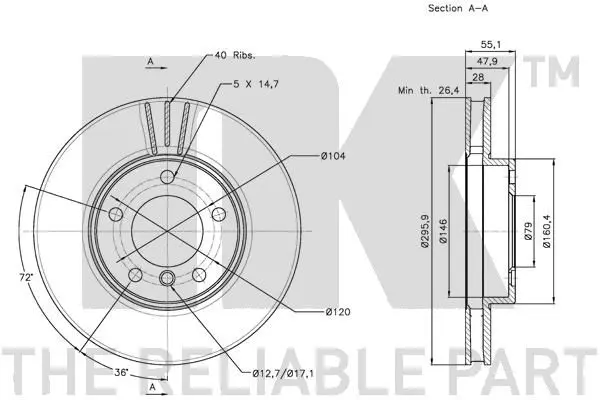 Handler.Part Brake disc NK 311551 3