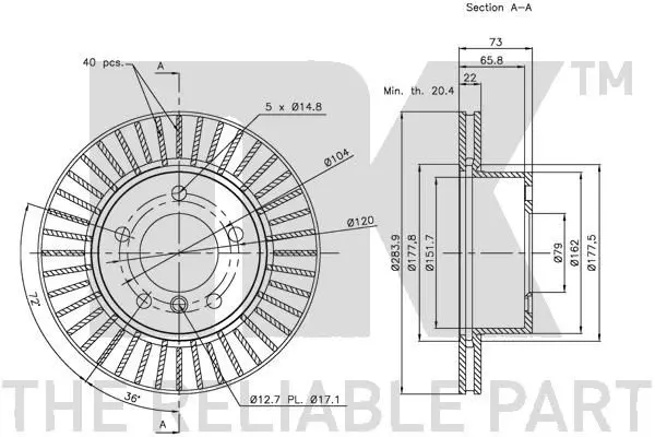 Handler.Part Brake disc NK 311554 3