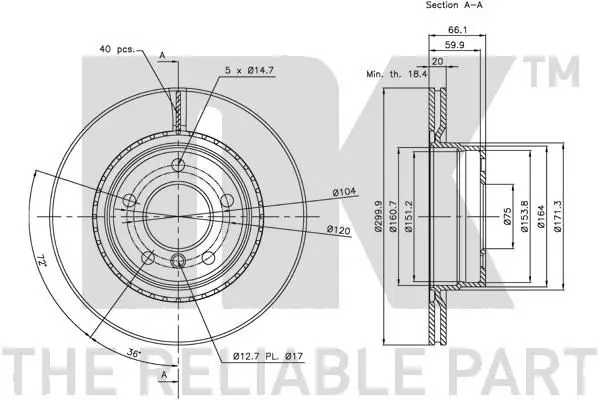 Handler.Part Brake disc NK 311558 3