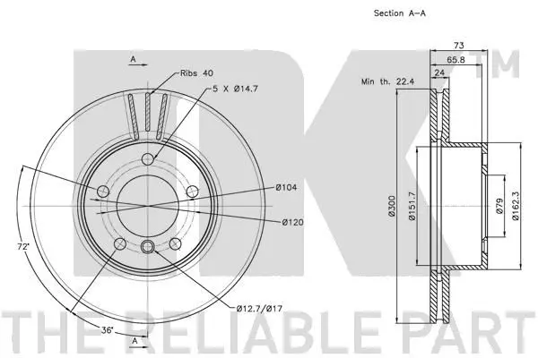 Handler.Part Brake disc NK 311566 3