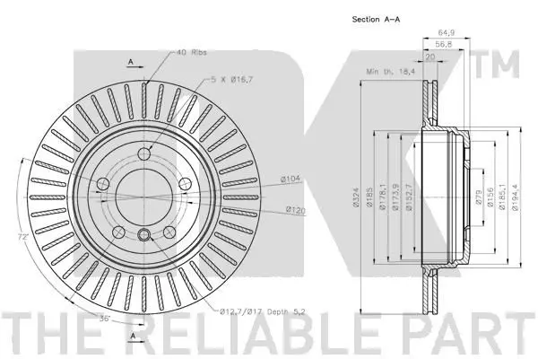 Handler.Part Brake disc NK 311578 3