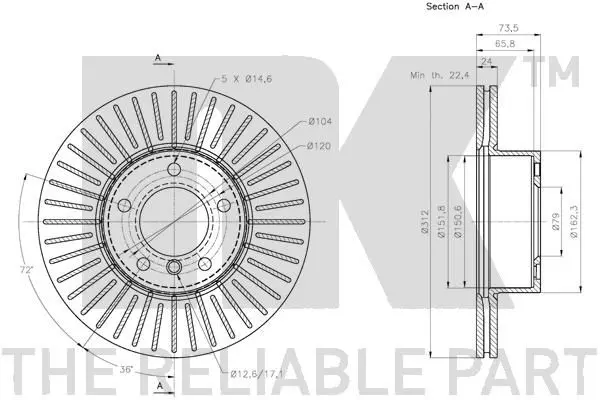 Handler.Part Brake disc NK 311582 3