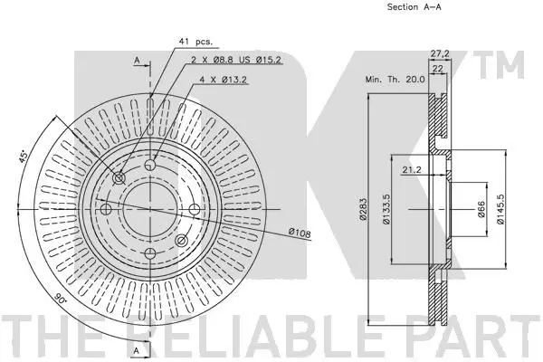 Handler.Part Brake disc NK 311919 3