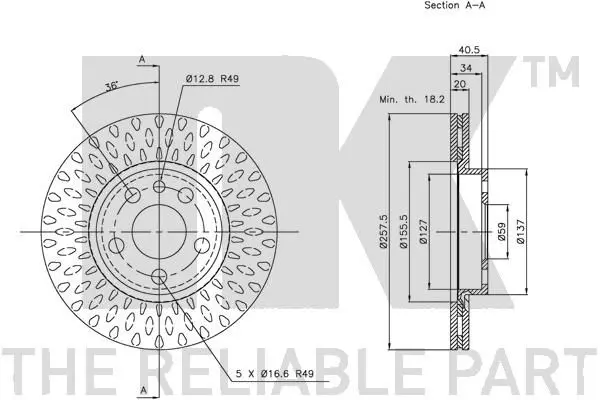 Handler.Part Brake disc NK 311923 3