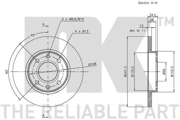 Handler.Part Brake disc NK 311926 3