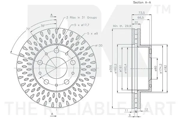 Handler.Part Brake disc NK 311959 3