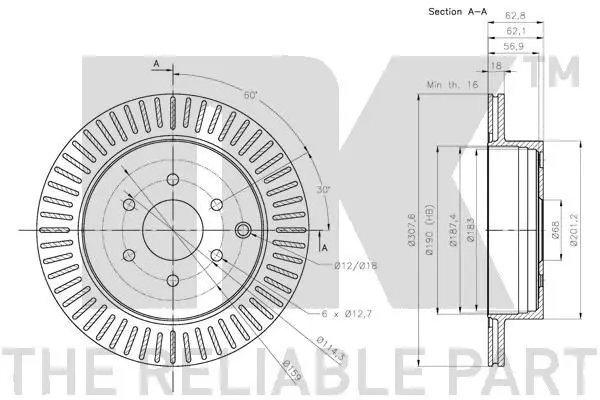 Handler.Part Brake disc NK 312281 3