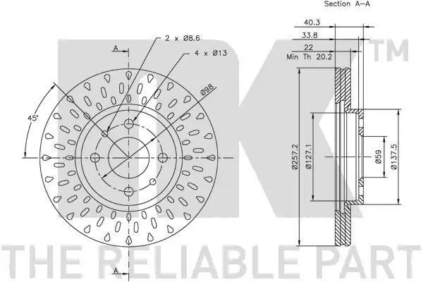 Handler.Part Brake disc NK 312336 3