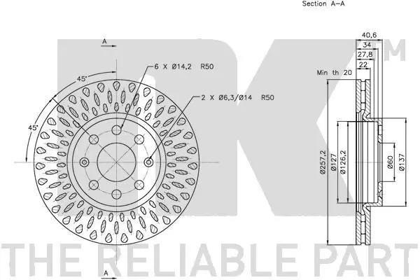 Handler.Part Brake disc NK 312348 3