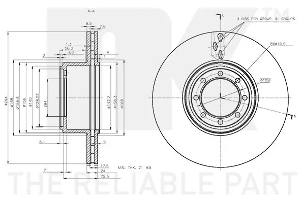 Handler.Part Brake Disc NK 312355 3