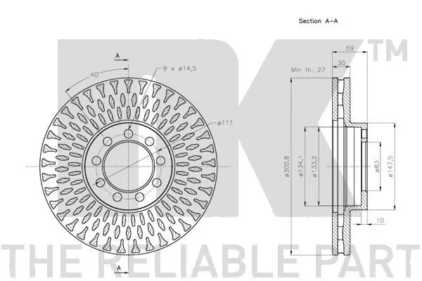 Handler.Part Brake disc NK 312361 3