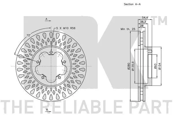 Handler.Part Brake disc NK 312575 3