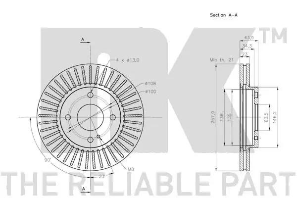 Handler.Part Brake disc NK 312580 3