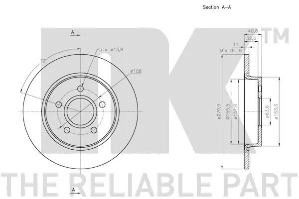 Handler.Part Brake disc NK 312584 3