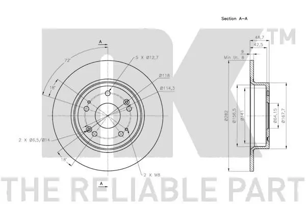 Handler.Part Brake disc NK 312650 3