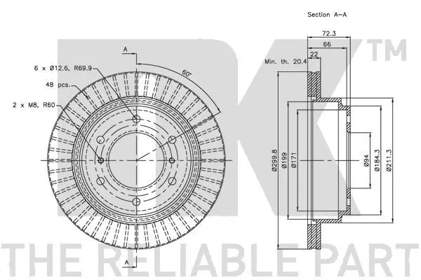 Handler.Part Brake disc NK 313041 3