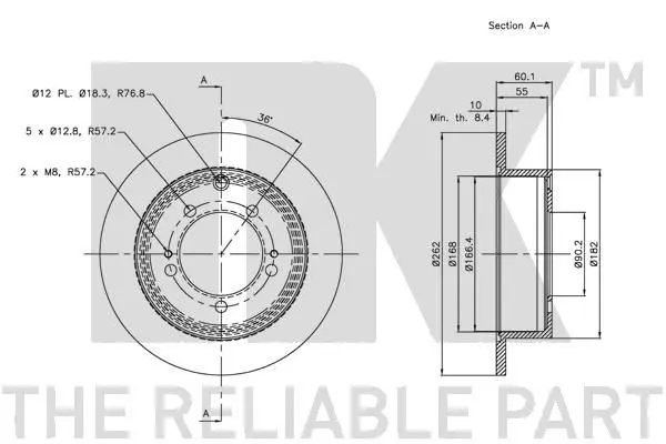 Handler.Part Brake disc NK 313042 3