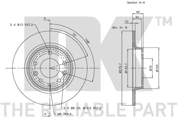 Handler.Part Brake disc NK 313246 3