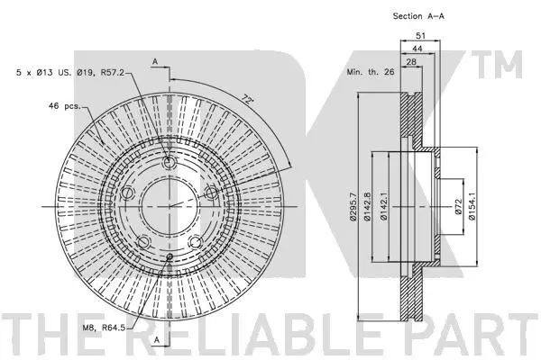 Handler.Part Brake disc NK 313247 3