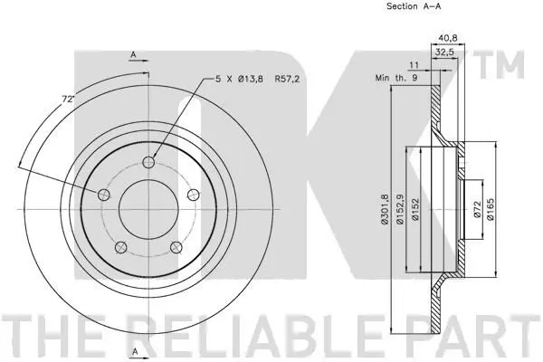 Handler.Part Brake disc NK 313261 3