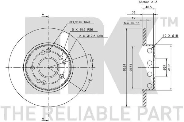 Handler.Part Brake disc NK 313309 2