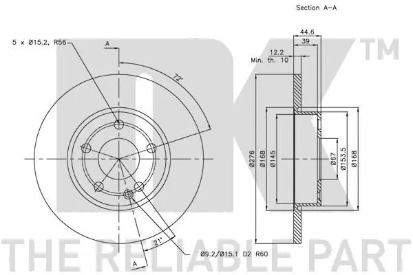 Handler.Part Brake disc NK 313371 3