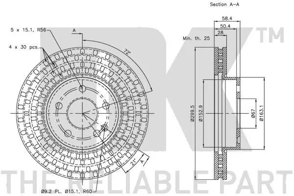 Handler.Part Brake disc NK 313375 3