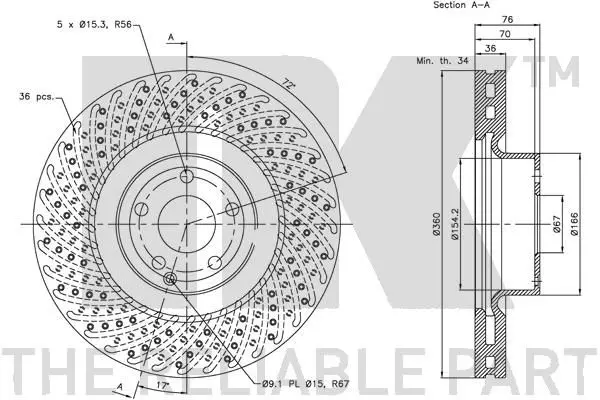 Handler.Part Brake disc NK 313383 3