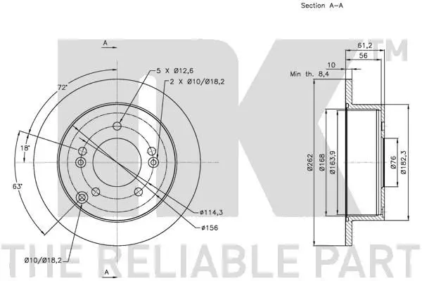 Handler.Part Brake disc NK 313424 3