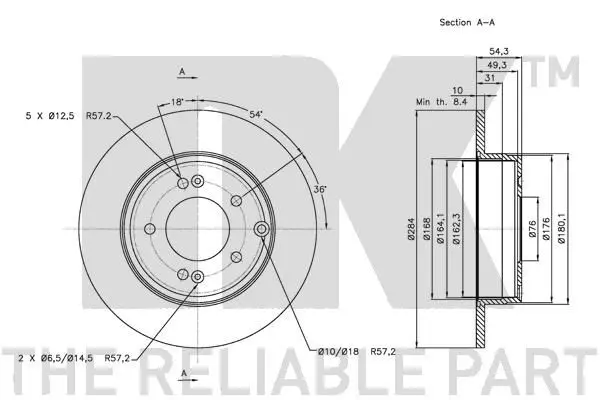 Handler.Part Brake disc NK 313425 3