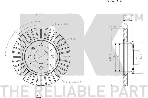 Handler.Part Brake disc NK 313438 3