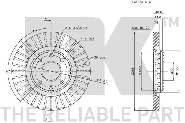 Handler.Part Brake disc NK 313502 3