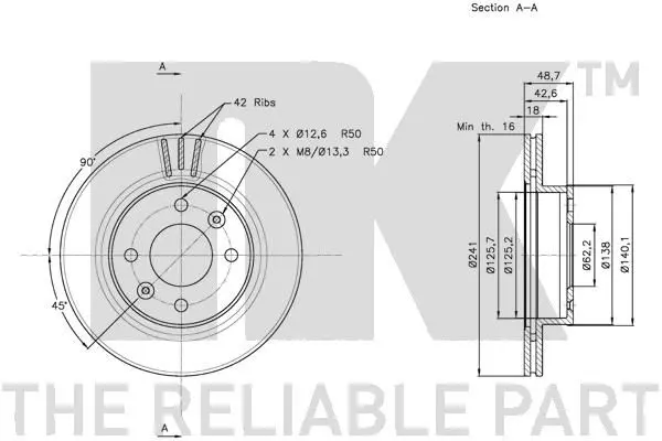 Handler.Part Brake disc NK 313517 2