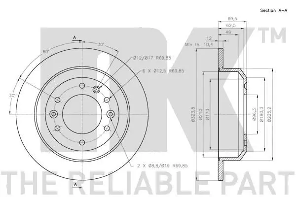 Handler.Part Brake disc NK 313525 3