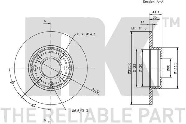 Handler.Part Brake disc NK 313632 3