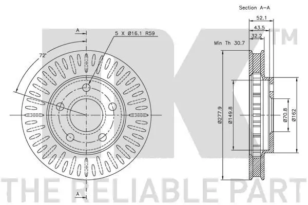 Handler.Part Brake disc NK 313634 3