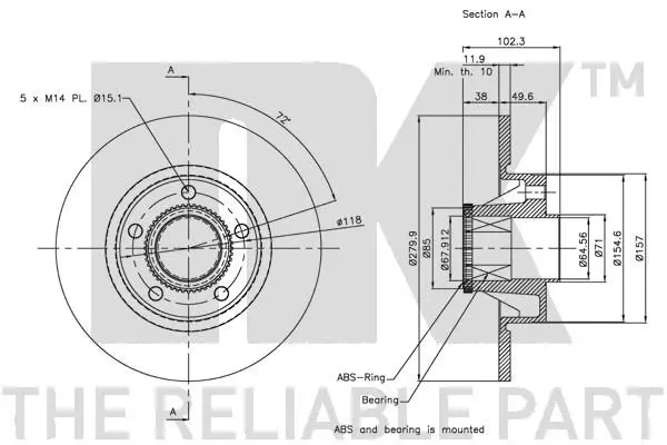 Handler.Part Brake disc NK 313658 3