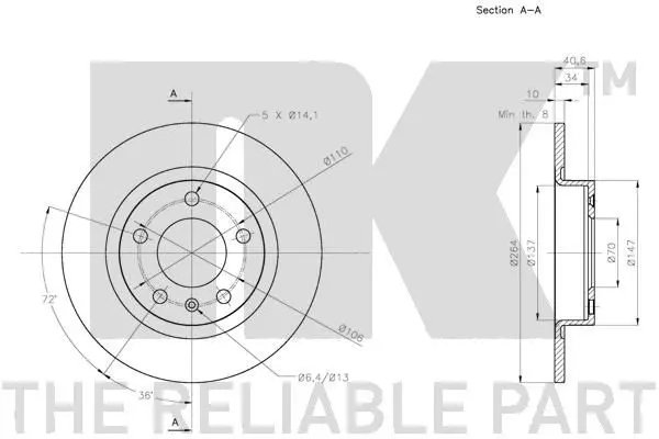 Handler.Part Brake disc NK 313672 3