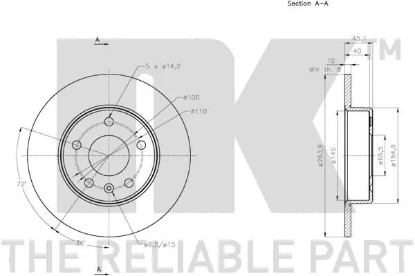 Handler.Part Brake disc NK 313674 3