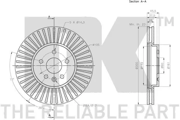 Handler.Part Brake disc NK 313677 3