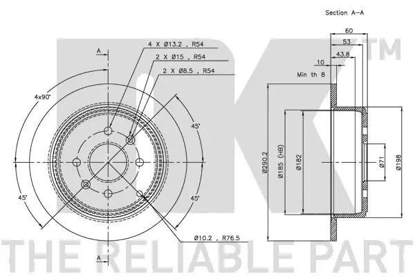 Handler.Part Brake disc NK 313721 3