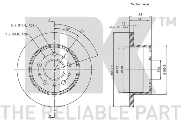 Handler.Part Brake disc NK 313731 3