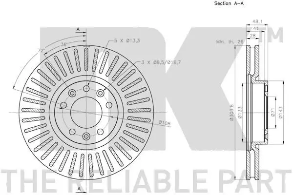 Handler.Part Brake disc NK 313742 3