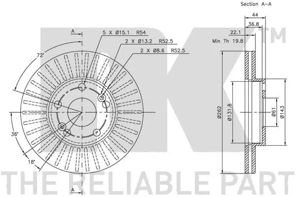 Handler.Part Brake disc NK 313912 3