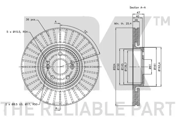 Handler.Part Brake disc NK 313933 3