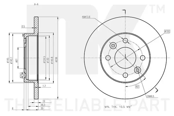 Handler.Part Brake Disc NK 313938 3