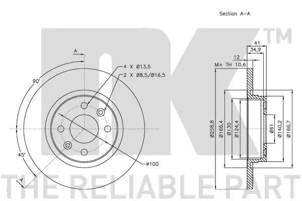 Handler.Part Brake disc NK 313939 3