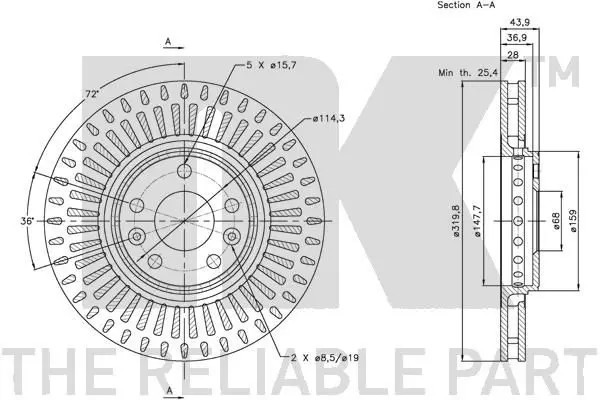 Handler.Part Brake disc NK 313969 3